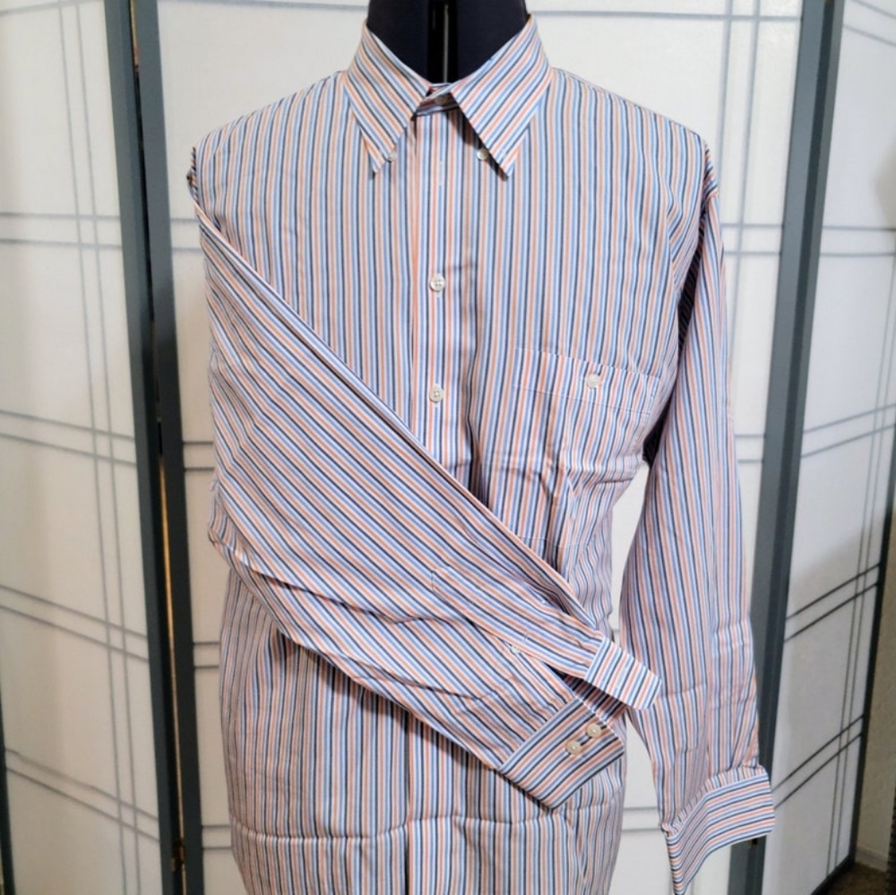 Paul Fredrick XXL Striped Men's Button-Down Shirt